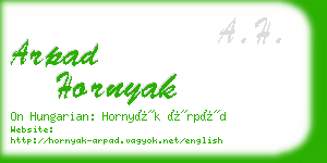 arpad hornyak business card